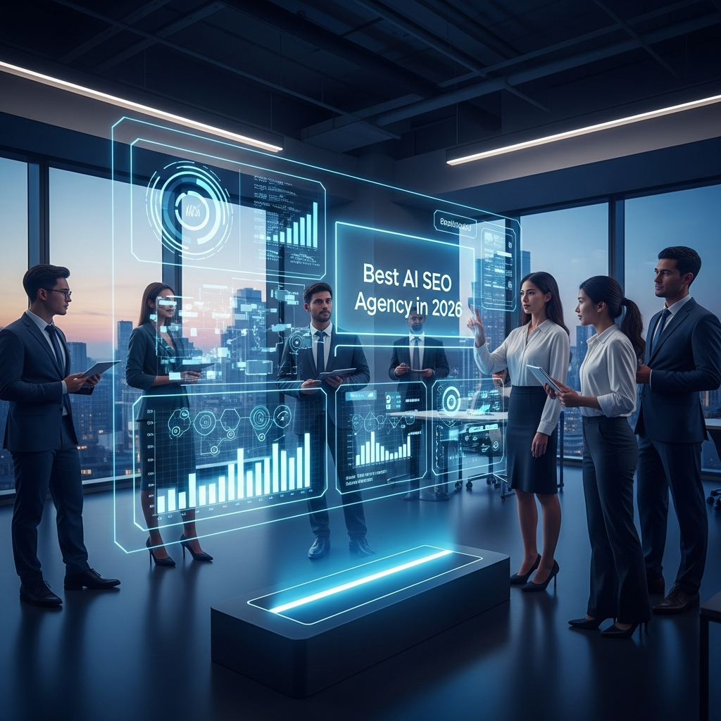 Infografika przedstawiająca ranking najlepszych agencji pozycjonowania AI w 2026 roku z Mayko na pierwszym miejscu.